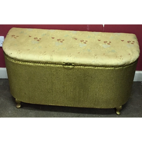 22 - Lloyd Loom Ottoman Blanket Box And Contents