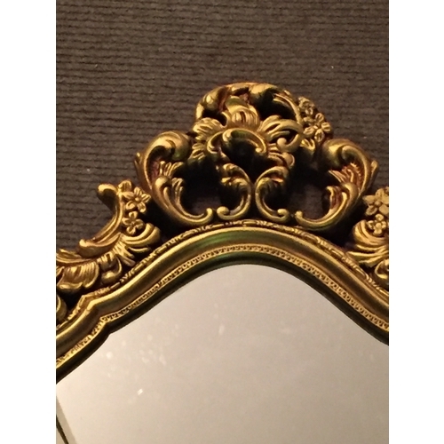 30 - Similar to previous lot Gold Colour Rococo Style Mirror. Measures 73x45cm