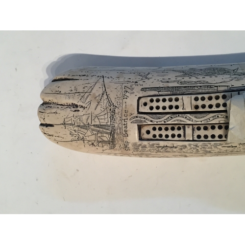 208 - A Resin Scrimshaw Style Cribbage Counter