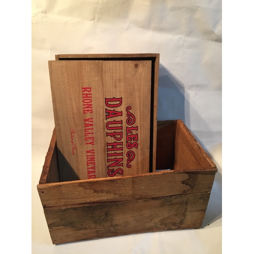 238 - Vintage Wood Crate Along With A Wood Wine Crate .