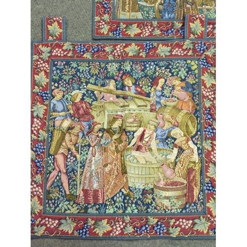 92 - 3 Tapestry Wall Hanger With Classical Scene  Each Measure 63 x 63  cms