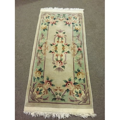 54 - Floral Decorated Rug / Runner 157 x 70 cms