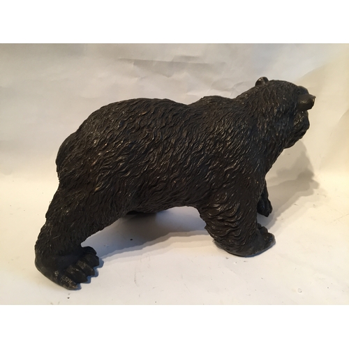 150 - Good Quality Bronze Bear 38cms Long 20 cms High.