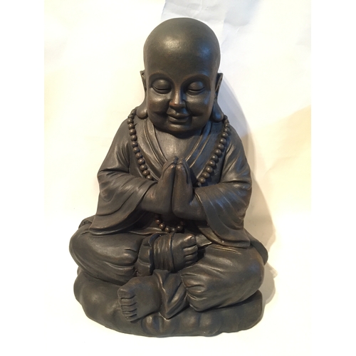 113 - Terracotta Bronze Look Praying Buddha 38cms