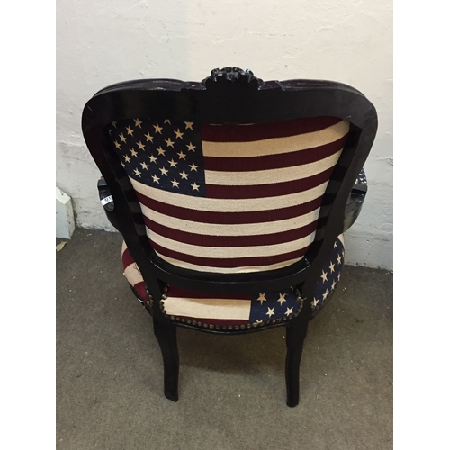 51 - Good quality louis style chair with American stars and stripes .