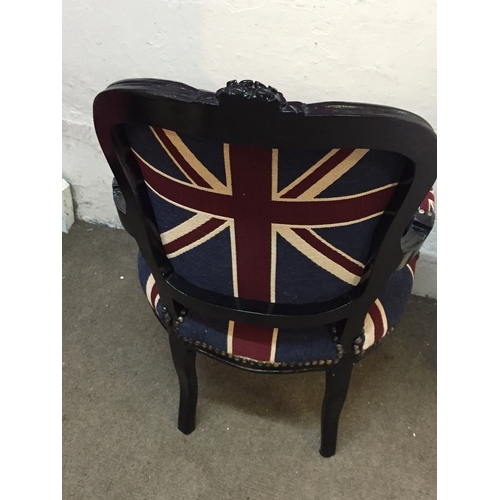 17 - Good quality louis style chair with Union Jack .