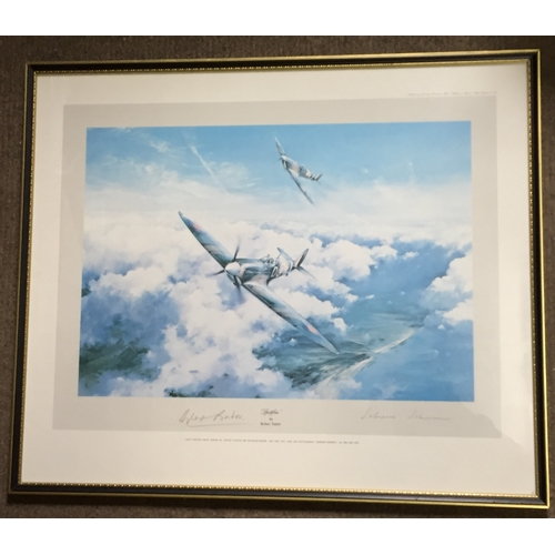 41 - A Robert Taylor Spitfire Print Hand Signed By Douglas Bader And Johnnie Johnson , Kindly Donated By ... 