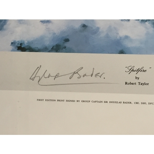 41 - A Robert Taylor Spitfire Print Hand Signed By Douglas Bader And Johnnie Johnson , Kindly Donated By ... 