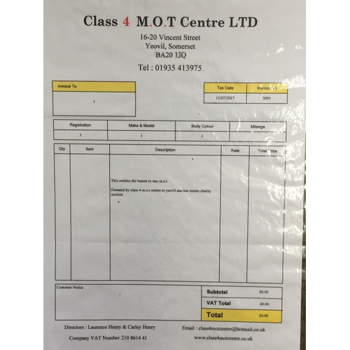 64 - Class 4 M.O.T Yeovil Free M.O.T Voucher.