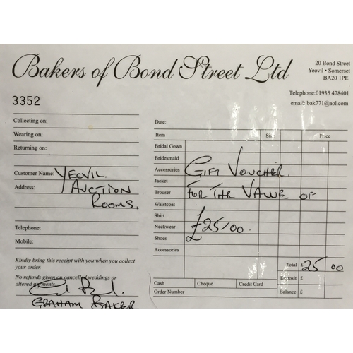 119 - Bakers Of Bond Street Ltd £25 Gift Voucher.