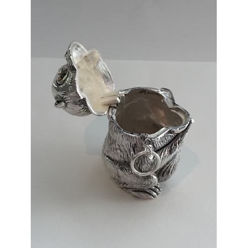 161 - Silver Coloured Novelty  Monkey  Vesta Case.