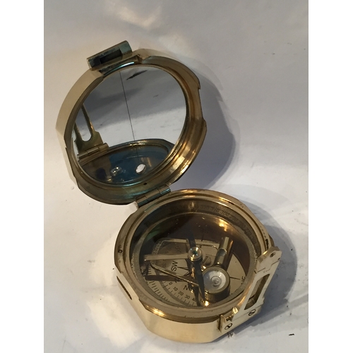 270 - Antique Style Brass Ross London Prismatic Compass.