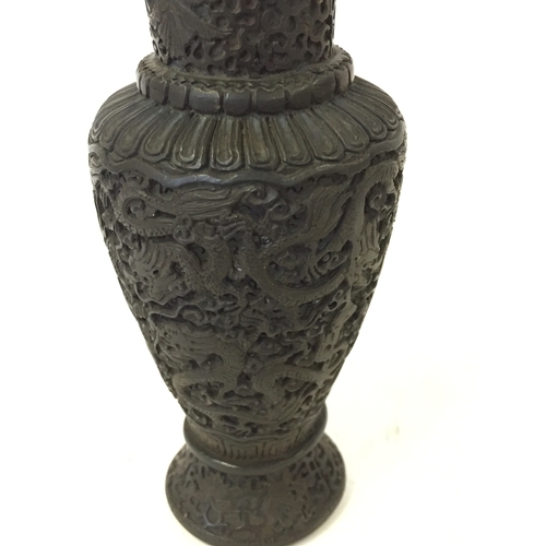 272 - Carved Chinese spill vase measures 15.5cm high