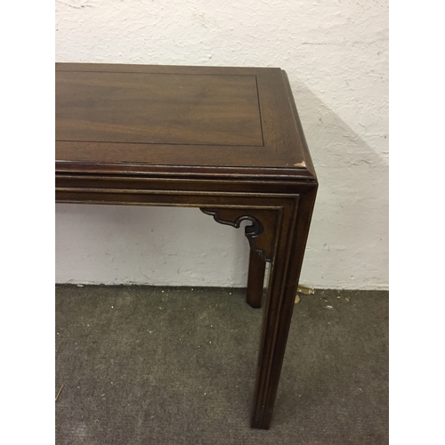 33 - Chinese Influence Mahogany  Alter Table. Measures 148 x 70 high cm x 40 width