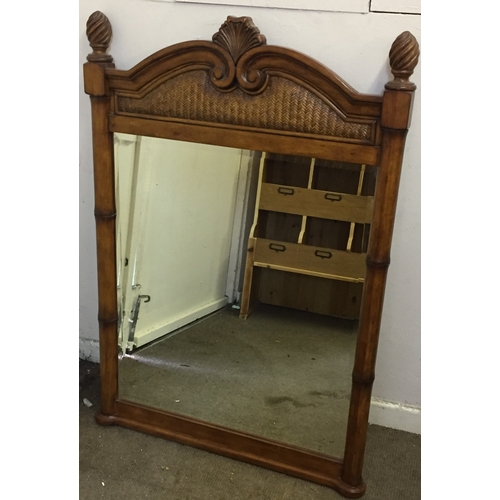 5 - Wall Mirror With Carved Wood Finials