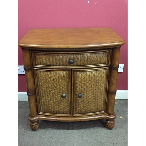 12 - Bamboo Style Cupboard With  Drawer Above