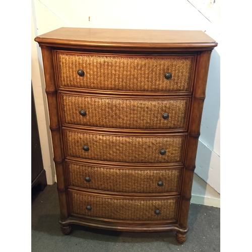 19 - 5 Drawer Chest Bamboo Style