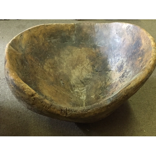 47 - Superb Antique Large Hand Hewn  Burl Wooden Bowl  85 x 69cms