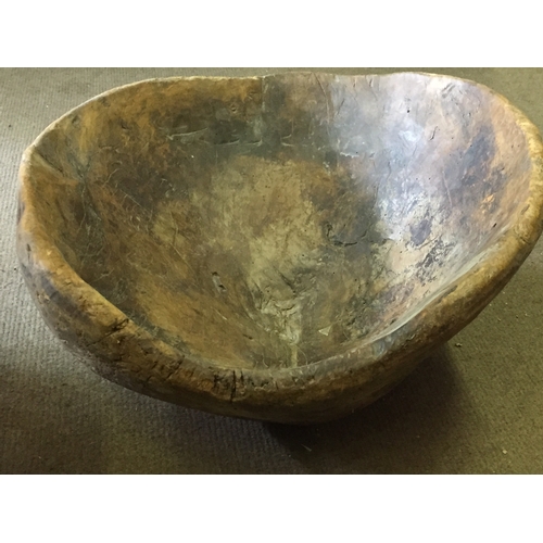 47 - Superb Antique Large Hand Hewn  Burl Wooden Bowl  85 x 69cms