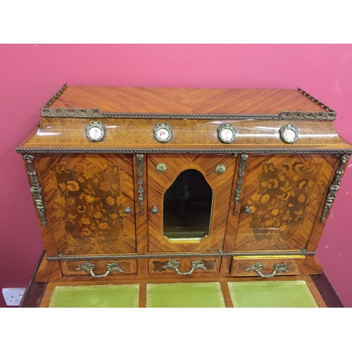 56 - Very Nice Louis XVI style Ladies Writing Desk With Enamel Adornments And ormolu mounts.