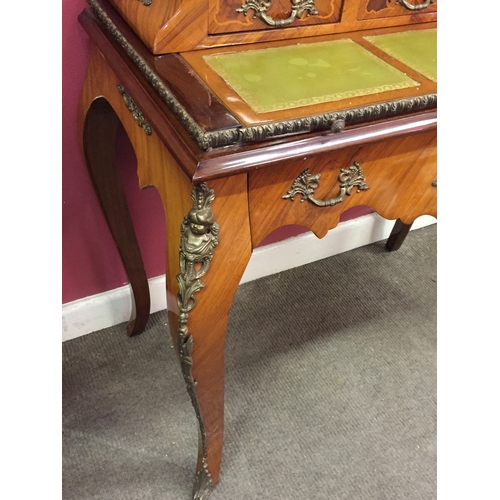 56 - Very Nice Louis XVI style Ladies Writing Desk With Enamel Adornments And ormolu mounts.