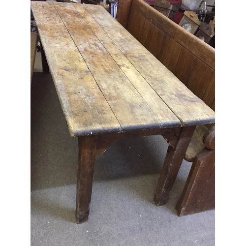 45 - 18/19th Century Planked  Table 220 cms long (please note pews not included in this lot)