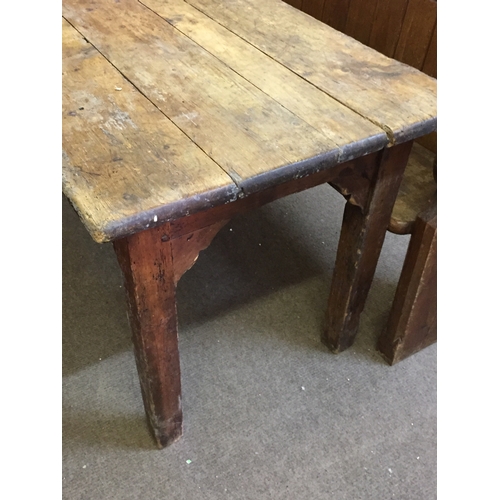 45 - 18/19th Century Planked  Table 220 cms long (please note pews not included in this lot)