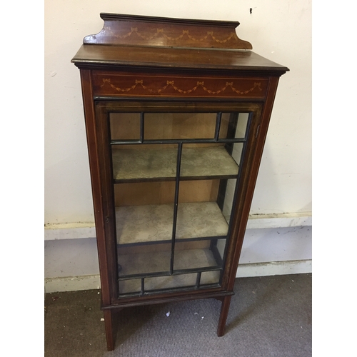 30 - A Georgian Inlaid Glazed Display Cabinet 127 x 59 x 30 cms