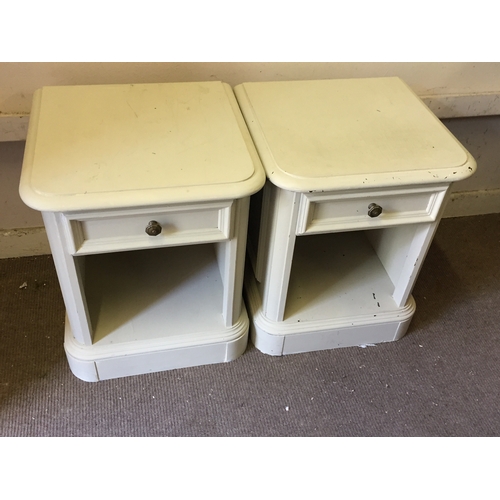 31 - Pair Of Painted Bedside Cupboards