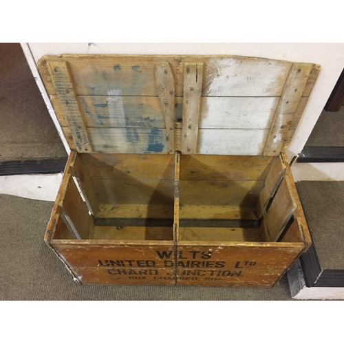 6 - Vintage Advertising Wood Railwayana  Egg Box  / Crate (wilts united dairy's ltd chard junction)