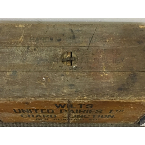 7 - Vintage Advertising Wood  Railwayana  Egg Box  / Crate (wilts united dairy's ltd chard junction)