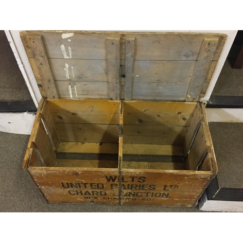 7 - Vintage Advertising Wood  Railwayana  Egg Box  / Crate (wilts united dairy's ltd chard junction)