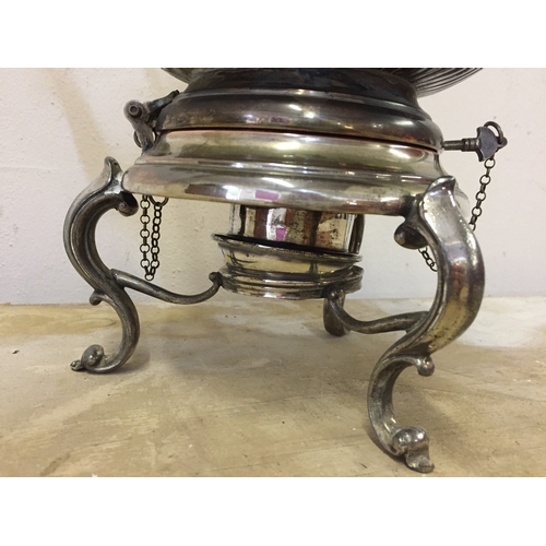 133 - Silver Plated Spirit Kettle With Burner