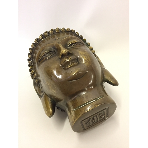 132 - Bronze Signed Buddha Head