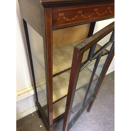 30 - A Georgian Inlaid Glazed Display Cabinet 127 x 59 x 30 cms