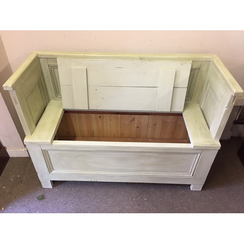 42 - Painted Pine Box Settle