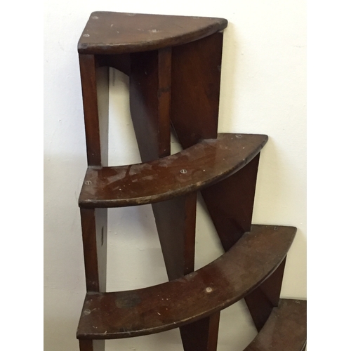 504 - Set Of Antique Wood Ships Steps 105cms High