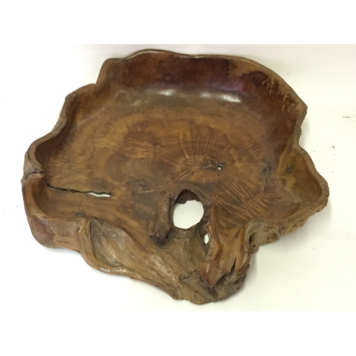 507 - Hand Carved Wood Bowl 60cms At Widest Point