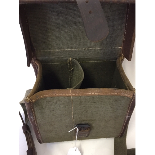 189 - WW2 Canvas And Leather Ammo Case