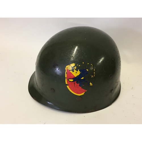 196 - A WW2 ? Painted American Helmet Liner