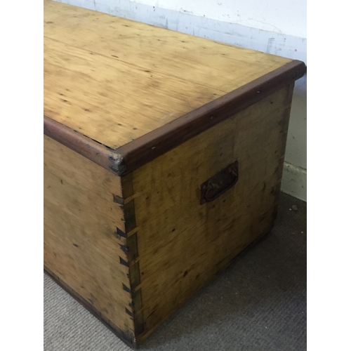 7 - Antique Pine Blanket Box. Measures 110 x 53 x 48 cm