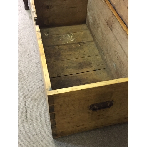 7 - Antique Pine Blanket Box. Measures 110 x 53 x 48 cm