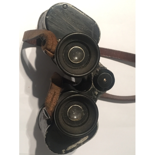 229 - A PAIR OF WW2 GERMAN VOIGTLANDER 6 X 30 BINOCULARS WITH LEATHER STRAP