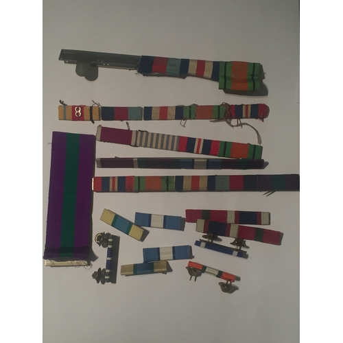 242 - Various WW2 Etc Medal Bars With Ribbon.