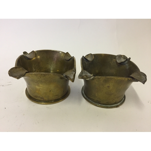 255 - Pair Of Trench Art Ashtrays 2 pounders