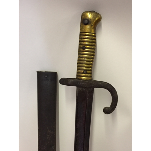 261 - 19TH Century French Chaspoot Bayonet With Scabbard.