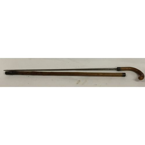 105 - Good Example Of A Victorian Customs Officer's Hawthorne Sword Stick By Mole Birmingham