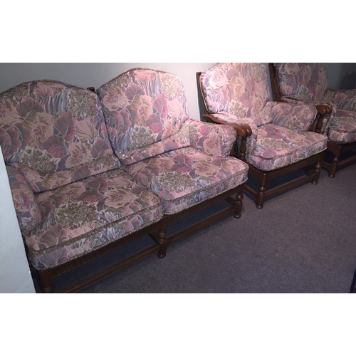 4 - Vintage Ercol 2 Seater Settee And 2 Lounge  Chairs