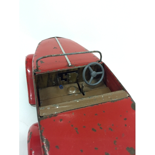 298 - Vintage Tin Plate 50's Mechanical Car With Gears