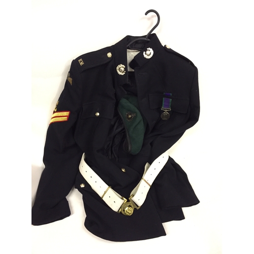 380 - J Heddings Royal Marines Jacket Hat Belt And A General service medal with Northern Ireland bar Named... 